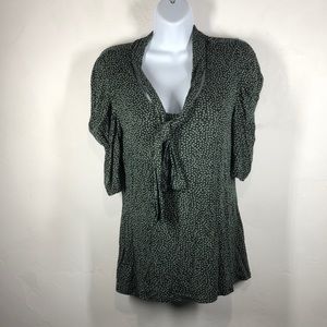 Postmark Anthropologie green floral tee size med